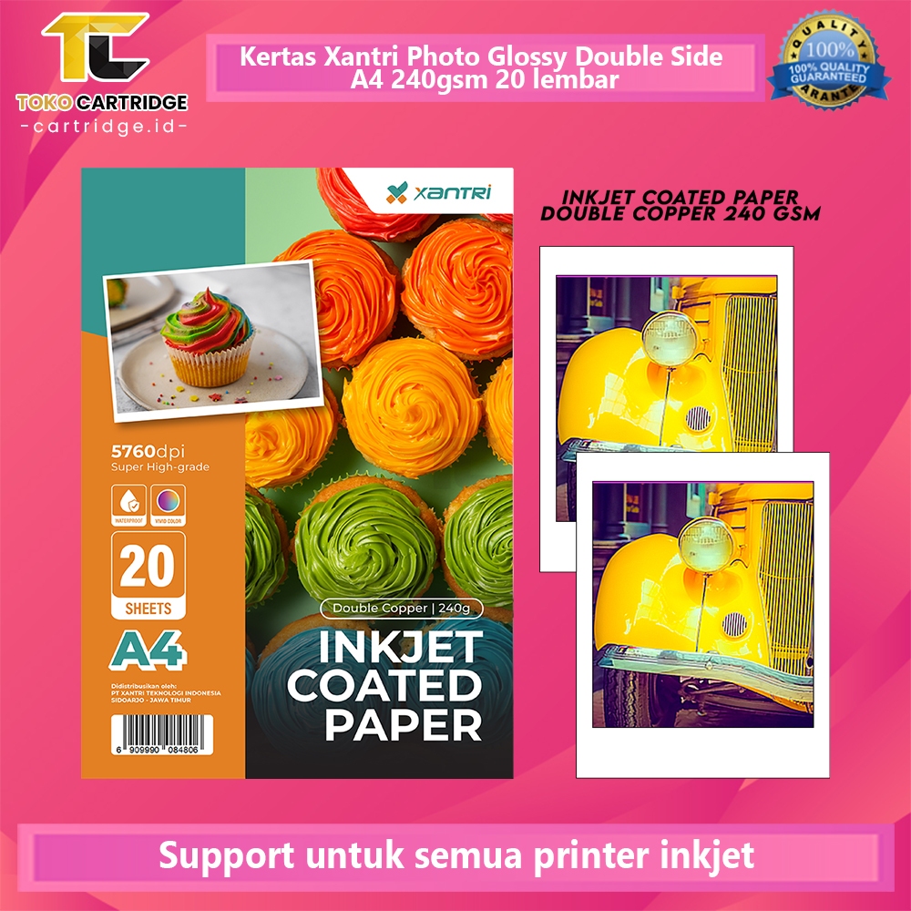 

Paper Xantri Foto Glossy A4 120gsm / 200gsm / 230gsm Single Side Photo Kertas Mengkilap Double Side 240gsm 20 Lembar