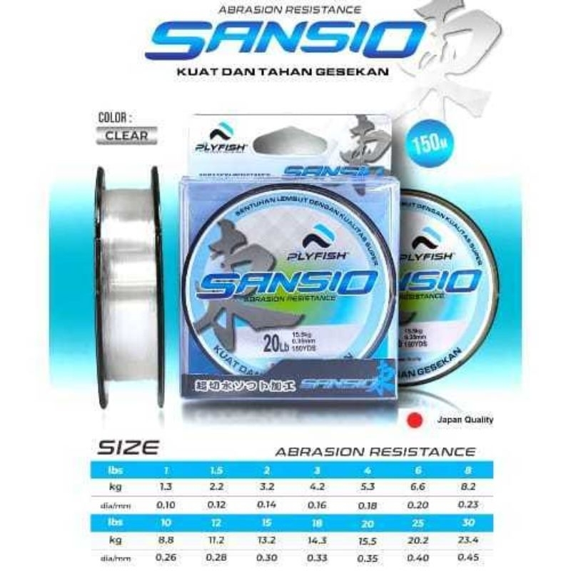 Senar Pancing Sansio Plyfish – Kuat, Lentur, Anti Kusut 150M