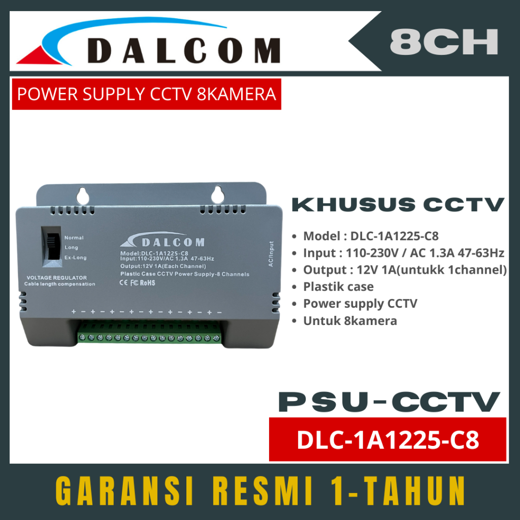 DALCOM PSU 8 CHANNEL POWER SUPPLY CCTV