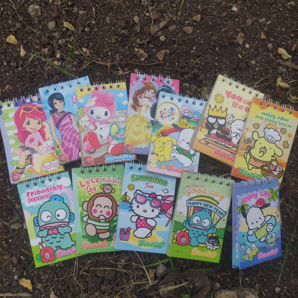 

buku memo spiral kecil karakter lucu / buku notebook / buku catatan