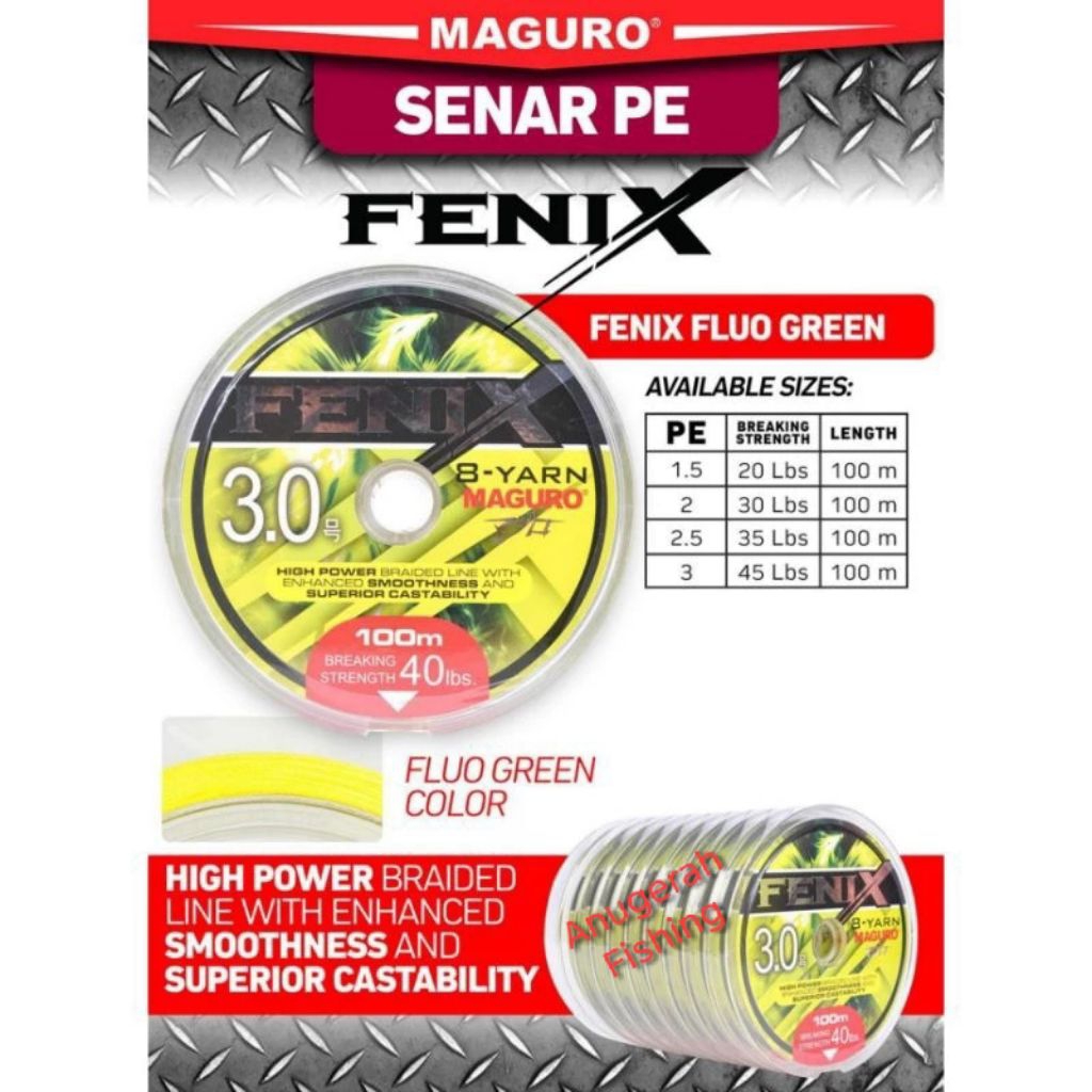 Senar PE Maguro FENIX | 100M | Connecting | Casting | Gabus | Dasaran | Alat pancing Original