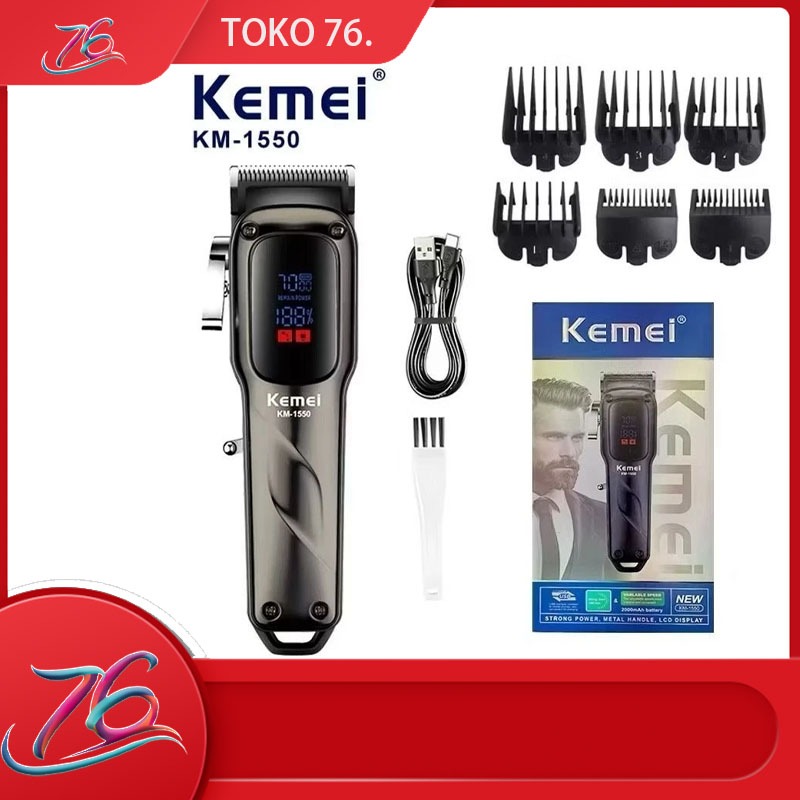 Kemei Alat Cukur Rambut Elektrik Hair Clipper Kemei KM-1550 / KM-1550 Alat Pencukur Kumis Jenggot Pr