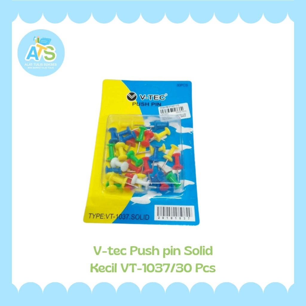 

v-tec push pin solid kecil vt-1037/ 30 pcs