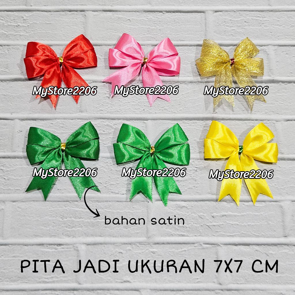 

PITA SATIN JADI SIAP PAKAI ukuran 7x7cm (7x7) cm (untuk Hampers, Bingkisan, Kado, Hiasan)