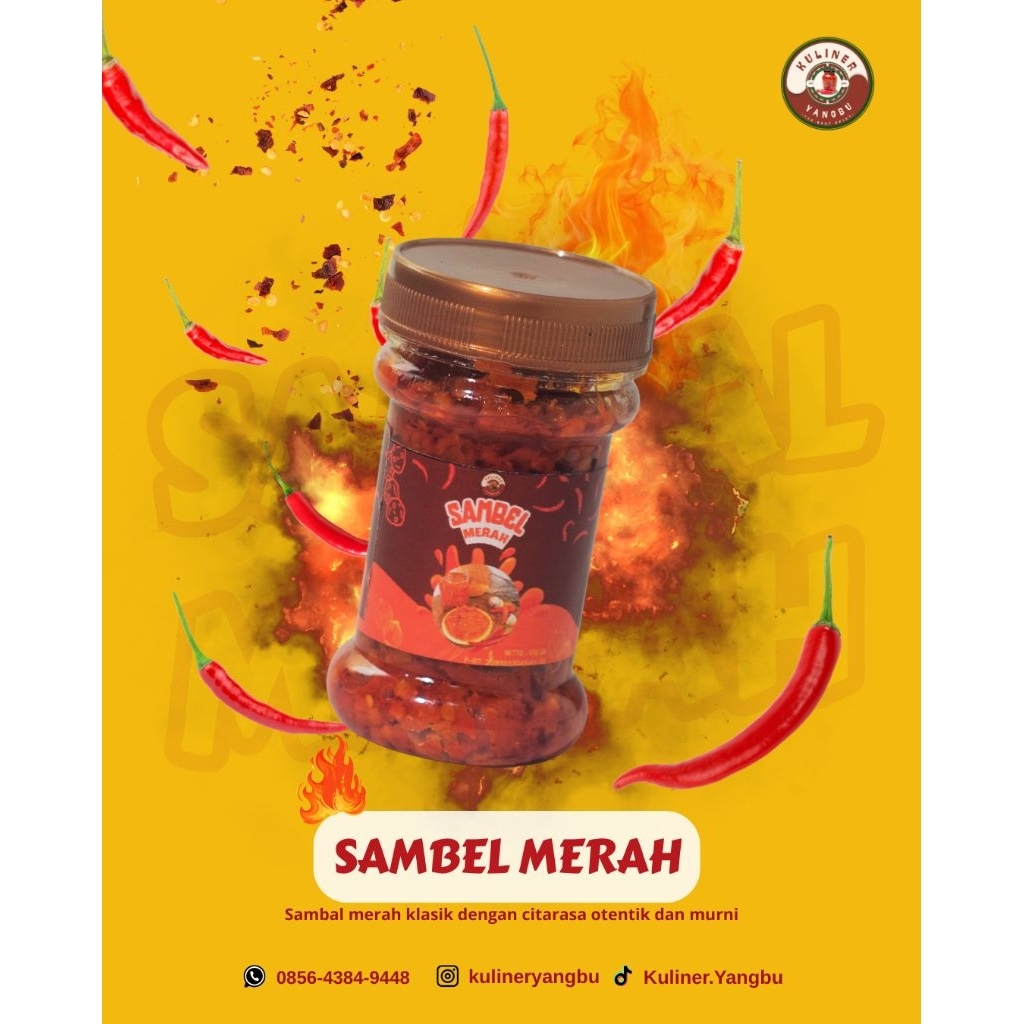 

Sambel Merah Kuliner Yangbu pedas asin homemade halal tanpa pengawet sintetis 120/170gr