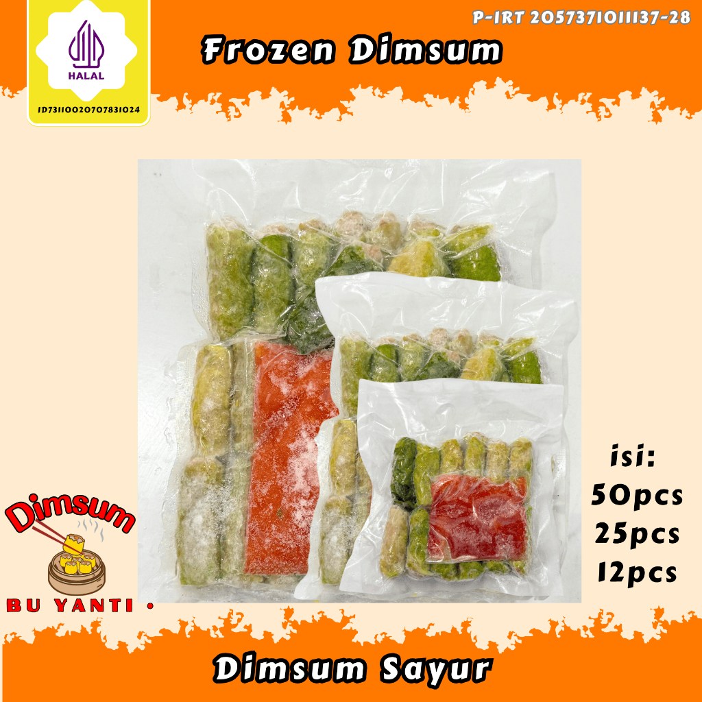

DIMSUM FROZEN SAYUR BEKU dimsum murah dimsum premium dimsum halal isi 12pcs/25pcs/50pcs DIMSUM BU YANTI