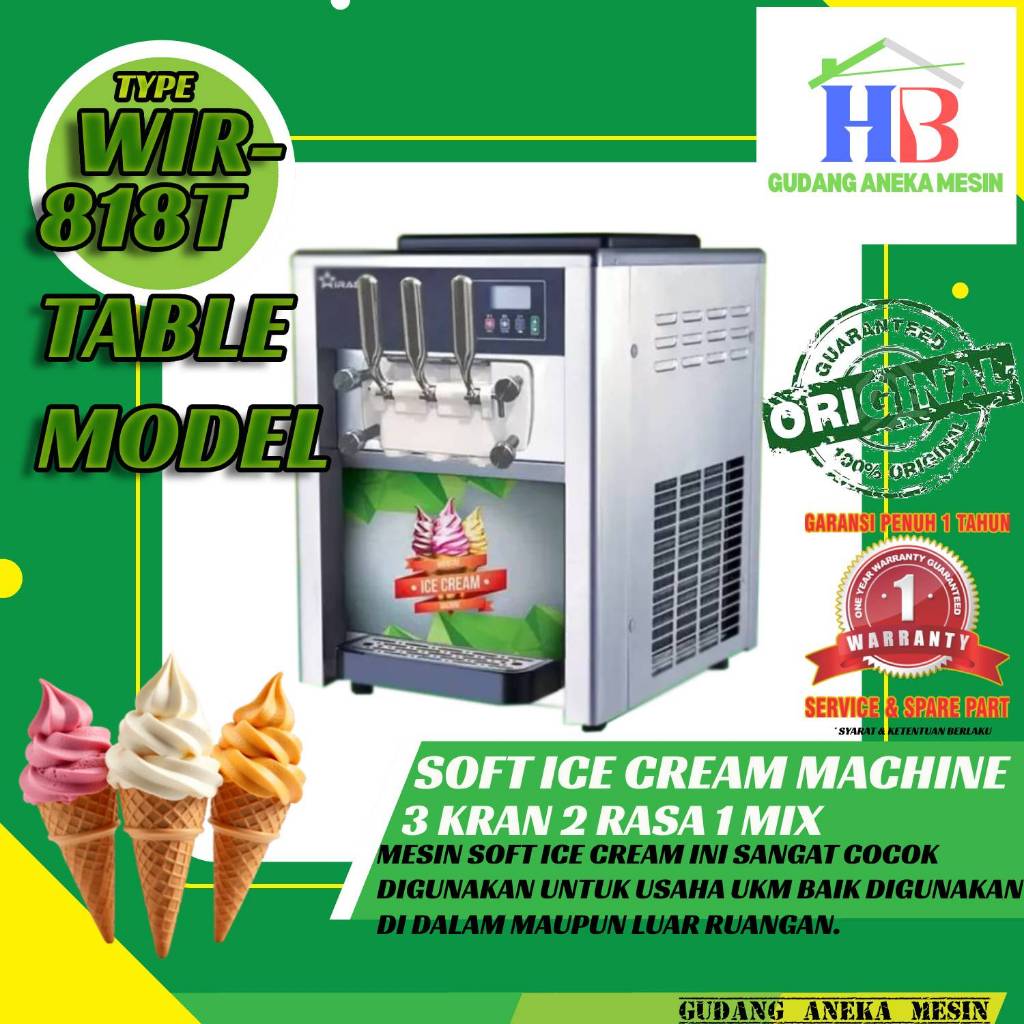 Mesin Es Krim Wirastar WIR818T dengan 3 Tuas
