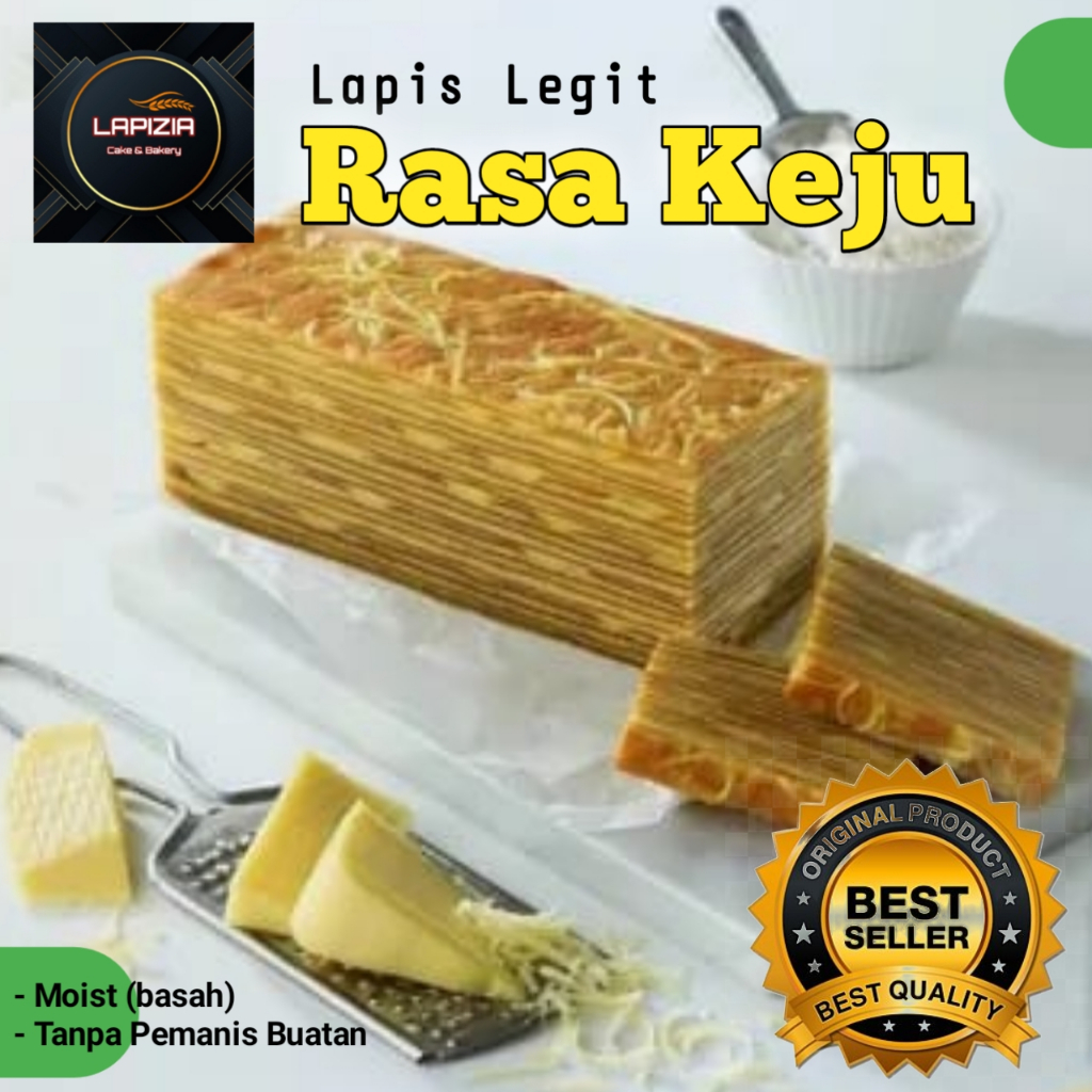 

Promo!! Kue Lapis Legit Rasa Keju Spesial ukuran 17x17cm