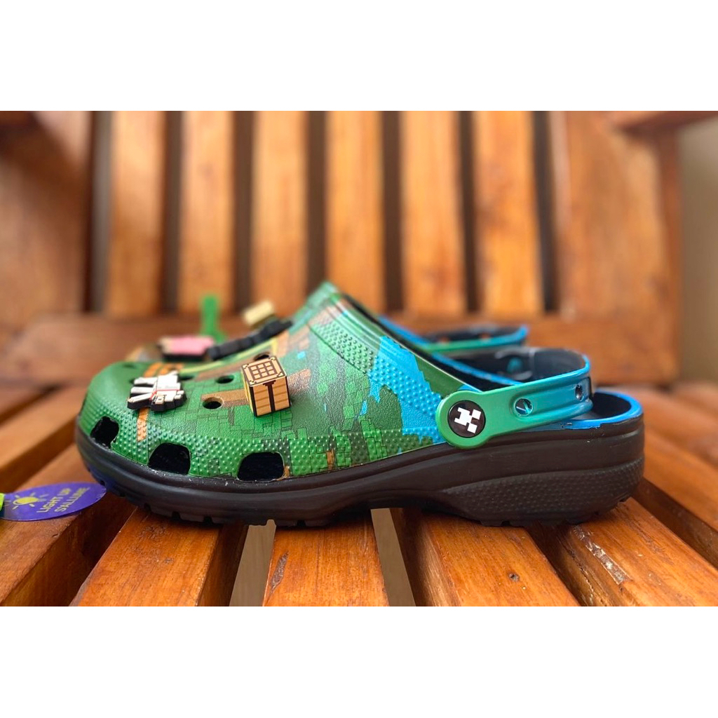 Crocs Classic Minecraft LED Ori Anak&Dewasa[bonus tas crocs]
