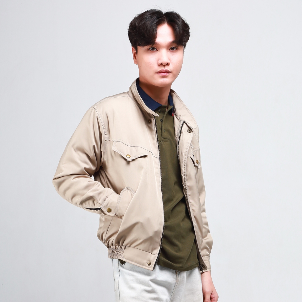 Nookly Flight Jaket Pablo Cream Jaket Motor Pria Outdoor