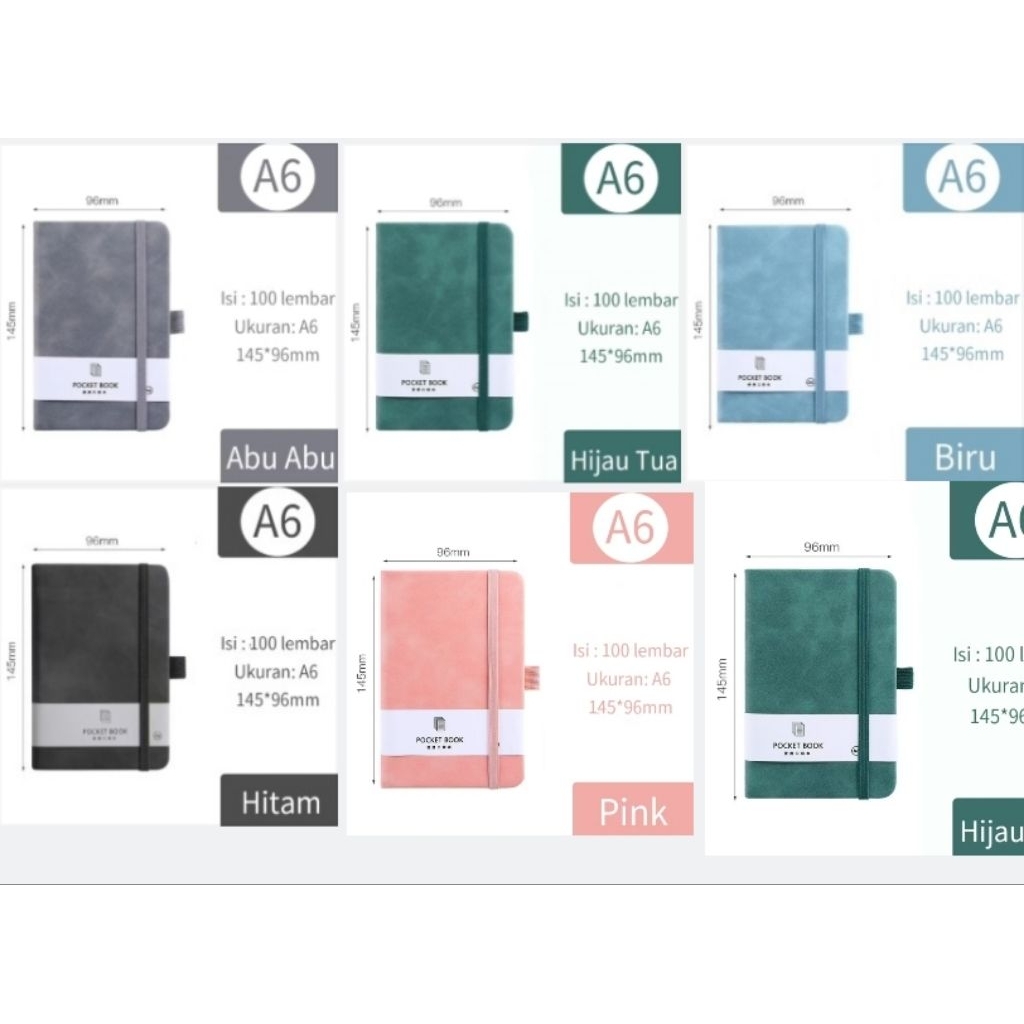 

Redy 100 Lembar Notebook A6 buku catatan/ Buku tulis agenda tali