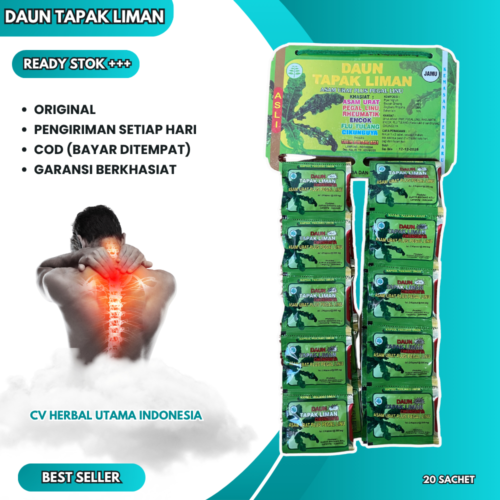 

Daun Tapak Liman Original 1 Renceng Isi 20 Sachet