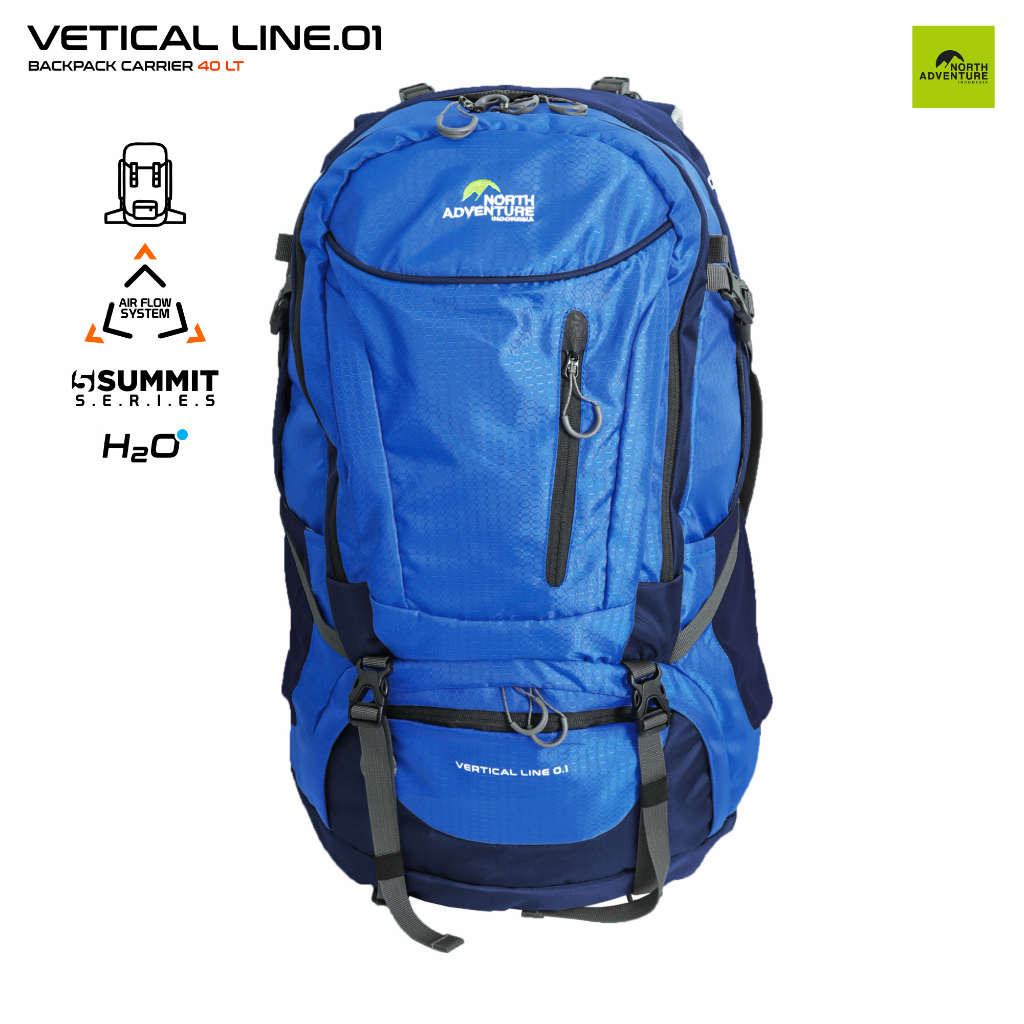 North Adventure - Tas Ransel Backpack Semi Carrier 35+5 Liter - Vertical Line.01