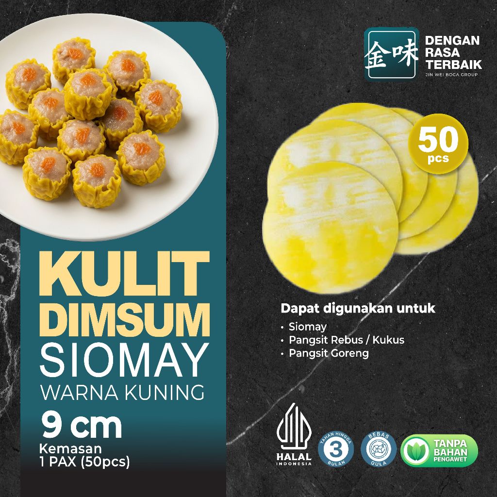 

KULIT DIMSUM SIOMAY KUNING 9CM ISI 50PCS HALAL | COCOK UNTUK UMKM | LENTUR DAN TIPIS