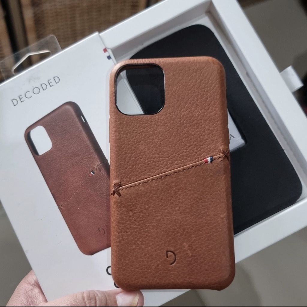 IBOX case Decoded Iphone 11 Pro case leather dgn card slot Oak Brown
