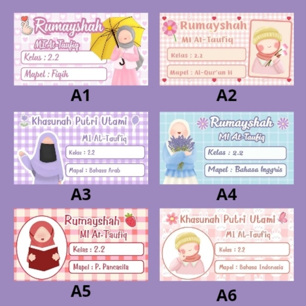 

Stiker Mapel/ Stiker Nama Custom/ Stiker Sampul Buku/Stiker Nama/Label Nama Custom