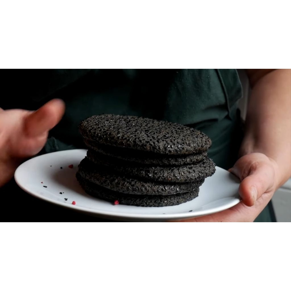 

black sesame cookies.biskut biji wijen enak halal sehat