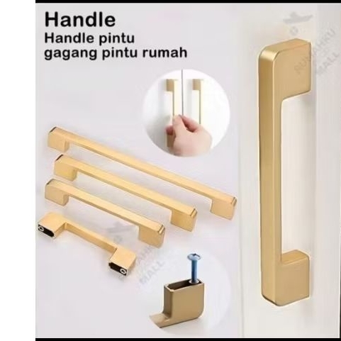 Tarikan Pintu Lemari Handle Gold EMAS Panjang 128mm