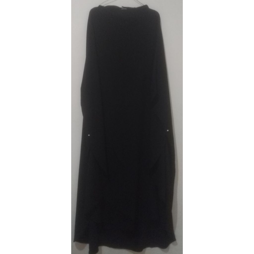 Haura FK semi instan by Eshaal.hijab BLACK (mirip Long prime aljenna)