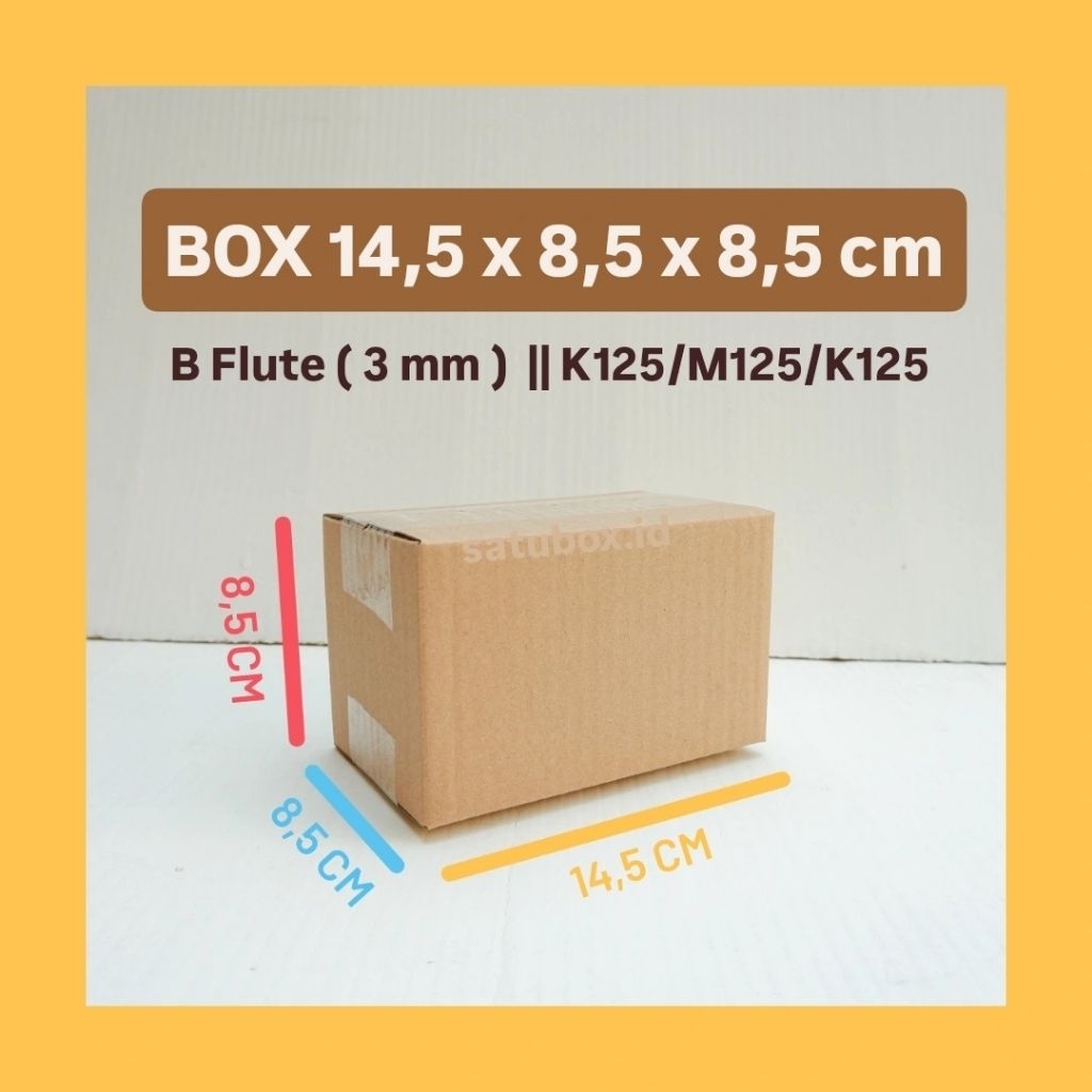 

kardus karton box polos uk. 14,5 x 8,5 x 8,5 cm, single wall tebal 3mm