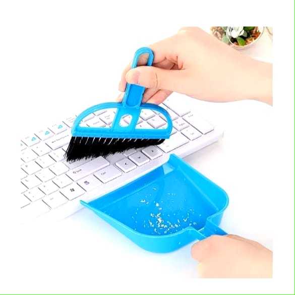 OKESTORE_PKU / Sapu Pengki Set Mini / Serok Cikrak / Kecil Kebersihan Karpet Mobil Meja Laptop Serok
