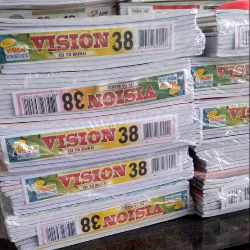 

(VISION 38) Buku Tulis Isi 10PC / Buku Tulis VISION Isi 38 Lembar 1 Pak Isi 10 Buku - stationery promo