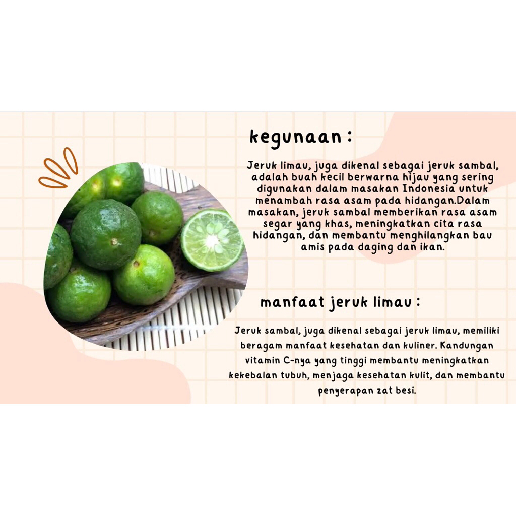 

1Kg Jeruk Limau Fresh/Jeruk Sambel Ukuran Kecil/Sedang Metik Langsung Dari kebun