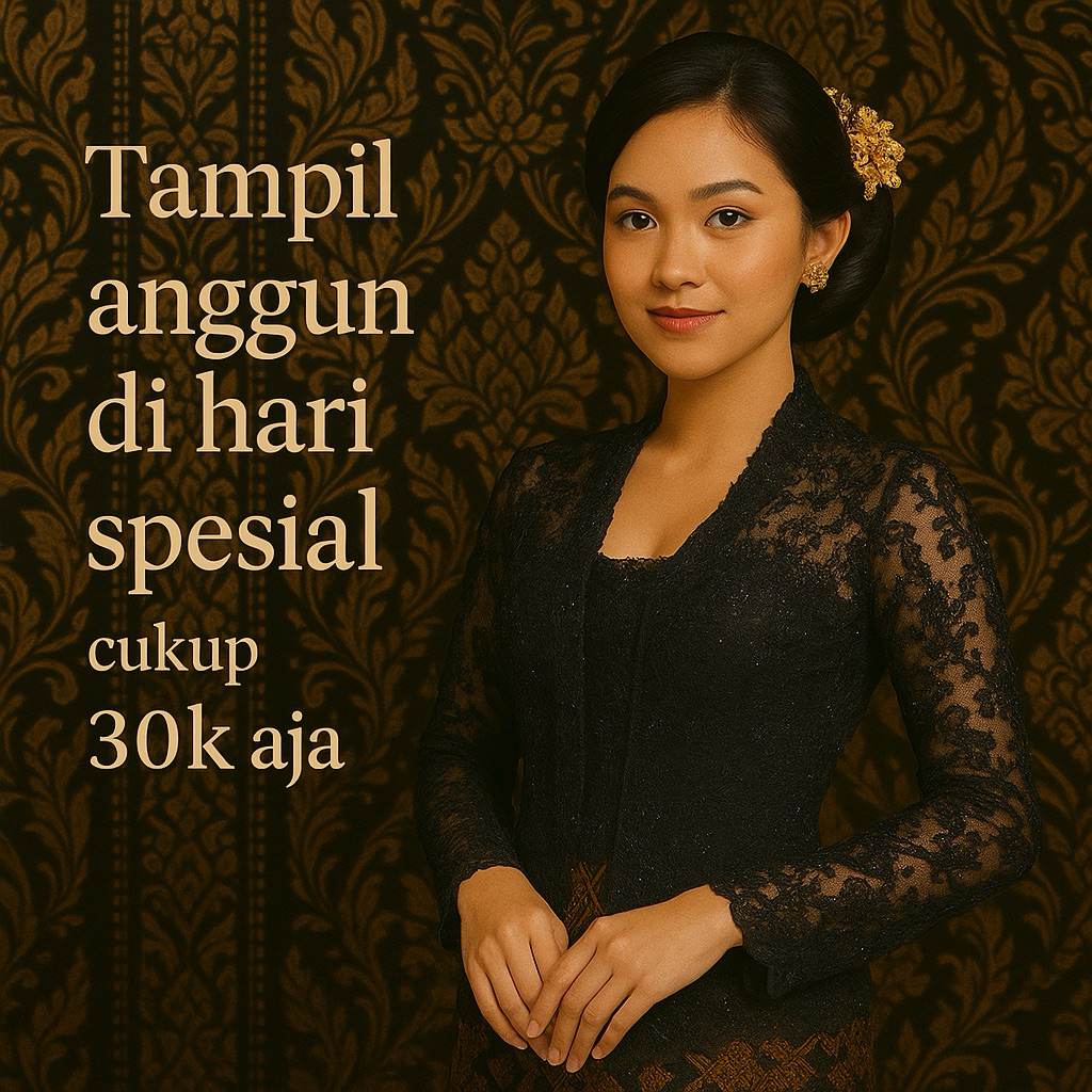 PROMO-kebaya bali encim brukat kutu baru polos hitam putih mewah elegan wisuda brukat modern premium