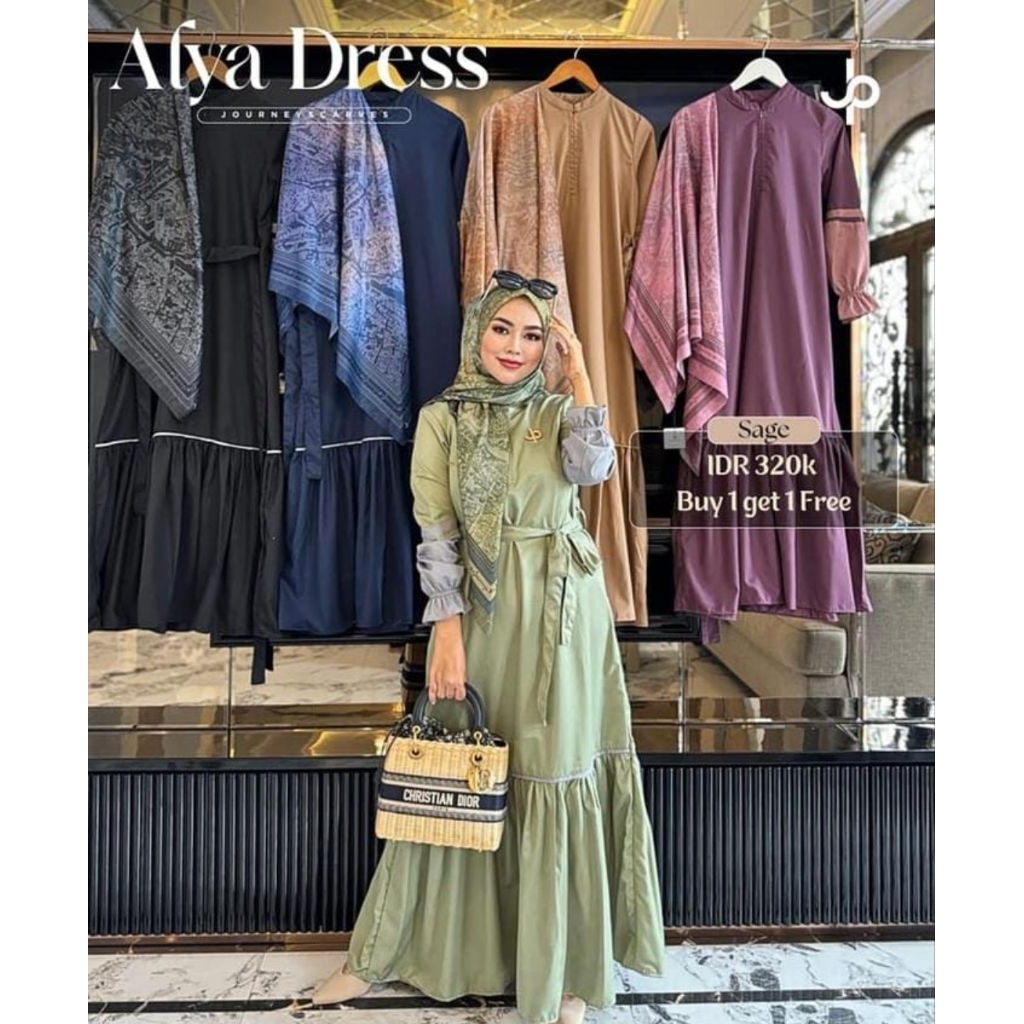 PROMO GAMIS/DRESS WANITA TEEBAEU ALYA BY JOURNEY ORI kekinian