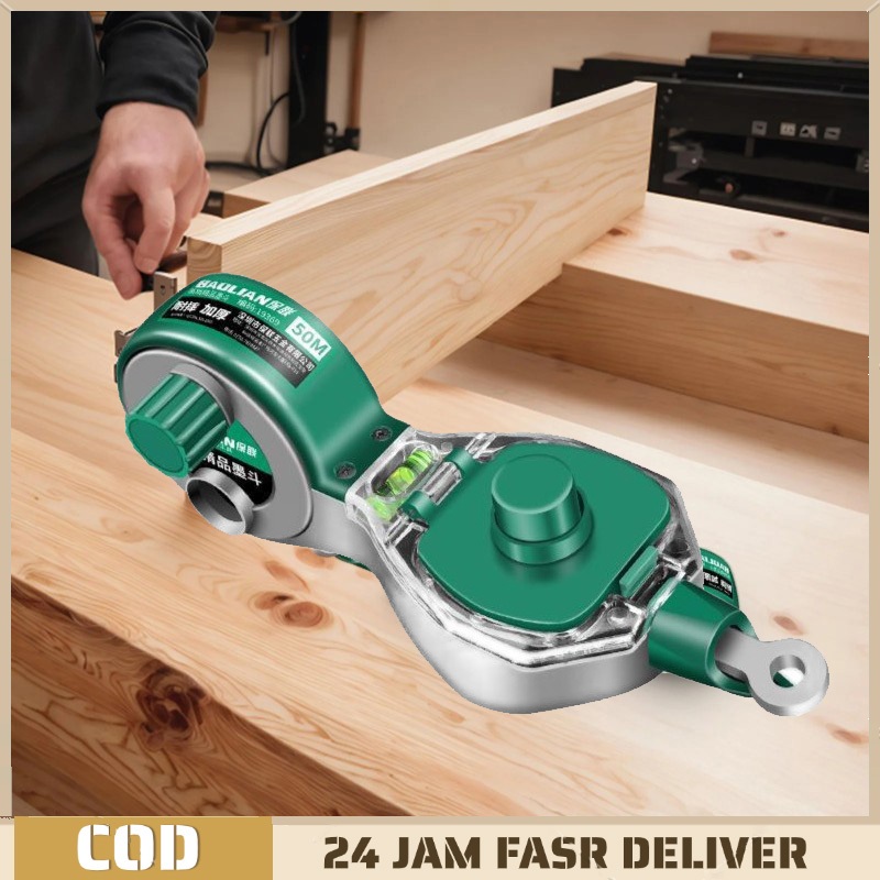 50m Tinta Sipatan Benang Penggaris Benang Sipatan Lot Benang Tinta Penggaris Benang Tinta Lot Benang