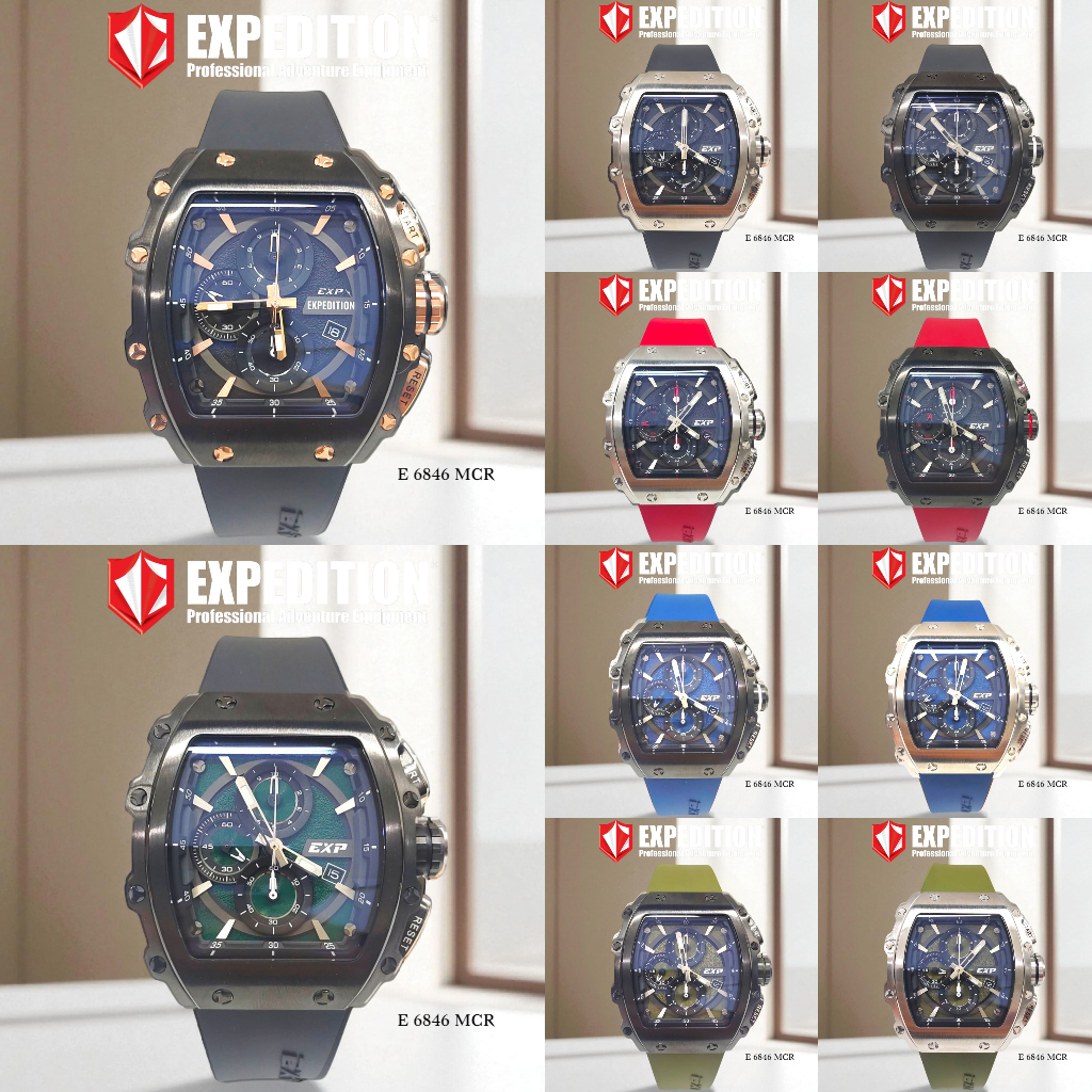 Jam Tangan Pria Expedition E6846 Rubber E 6846 Garansi Resmi