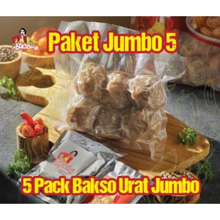 

TERMURAH!! mBAKSOimah Paket Jumbo 5 (5 pack bakso urat jumbo)