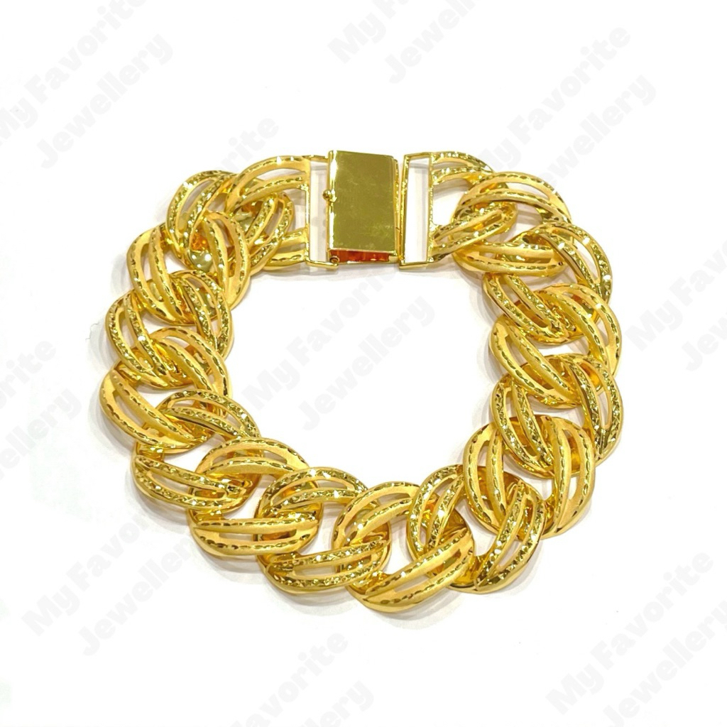 Gelang Sisik Naga Rantai Double 13Graman Emas Asli Kadar 700