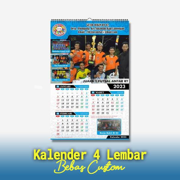 

Kalender 4 Lembar, Kalender Dinding Ukuran 36x50cm Desain Suka-Suka, Kalender Isi 4 Lembar Custom Design, Kalender Full Color