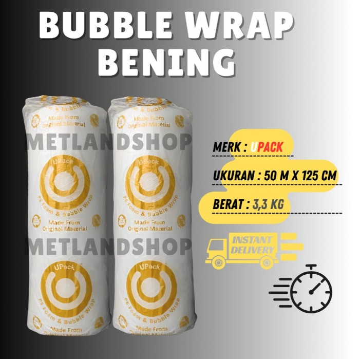 

Bubble Wrap Upack Bening 3,3 kg x 125 cm x 50 meter
