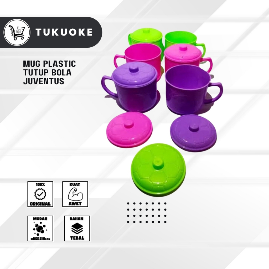 MUG PLASTIC TUTUP BOLA JUVENTUS / GELAS MUG PLASTIK BOLA