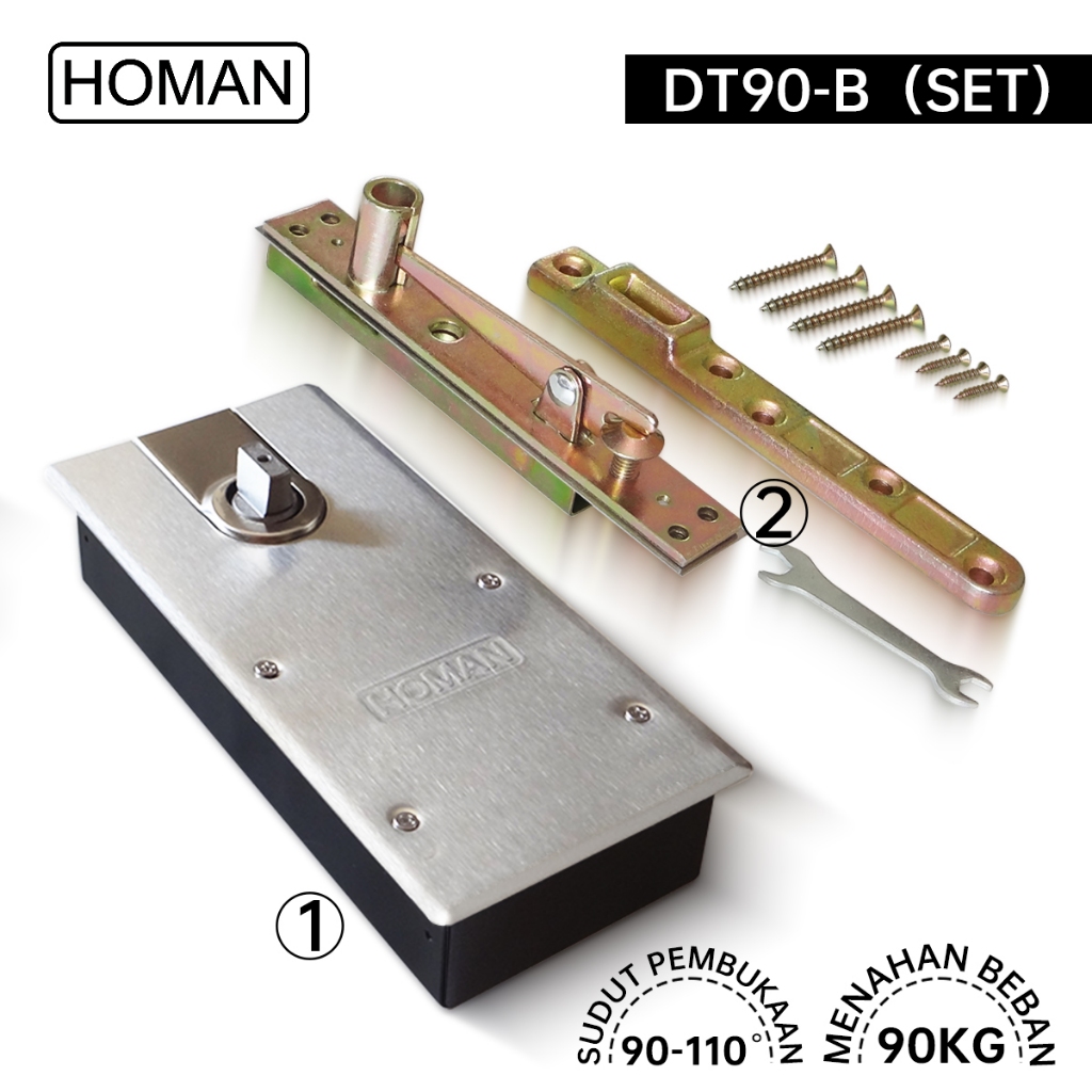 HOMAN  Engsel Tanam Pintu Kaca Engsel lantai 90-110kg