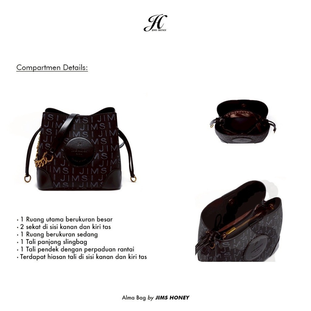 JIMS HONEY ALMA BAG Tas Selempang Wanita Slingbag Cewek Jimshoney Trendy Elegan Kulit