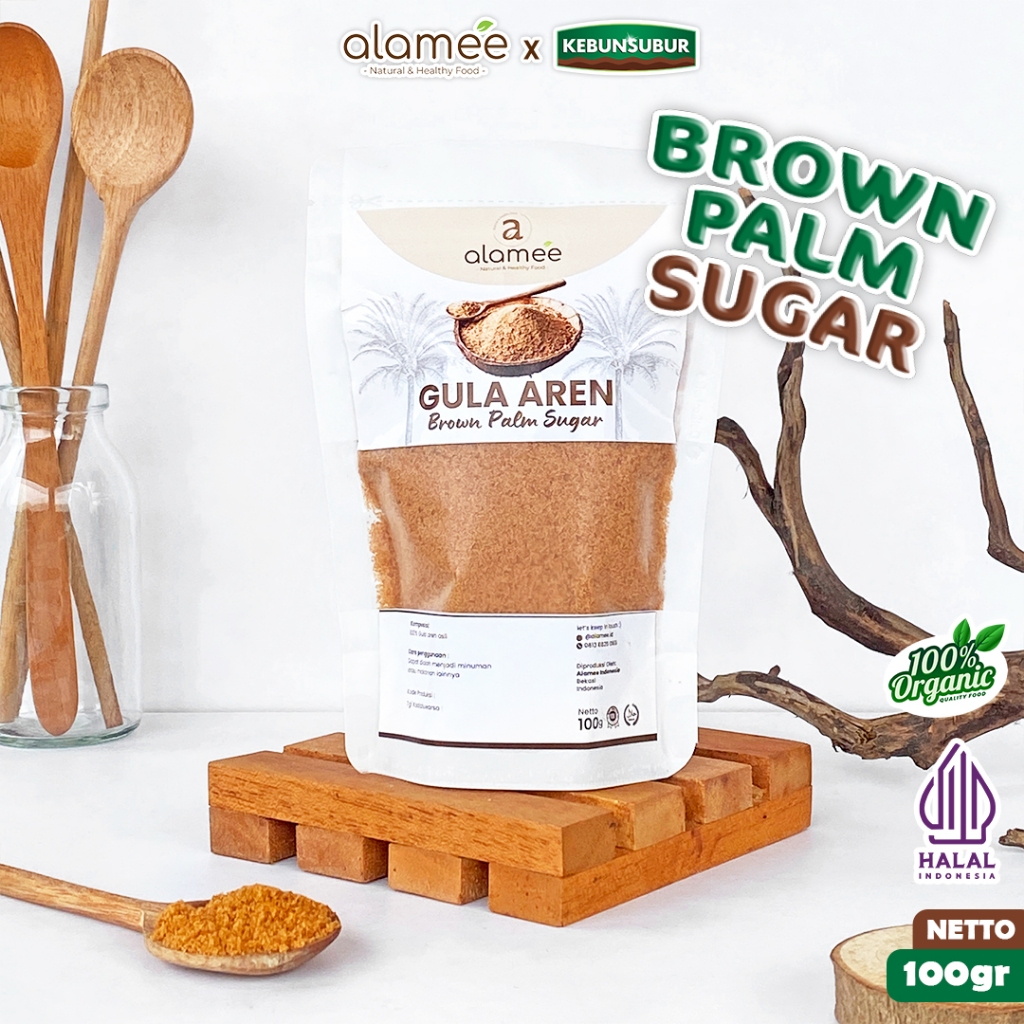 

ALAMEE Gula Aren Bubuk Palm Sugar Organic Asli Organik Premium Semut Powder Natural 100gr Kebunsubur