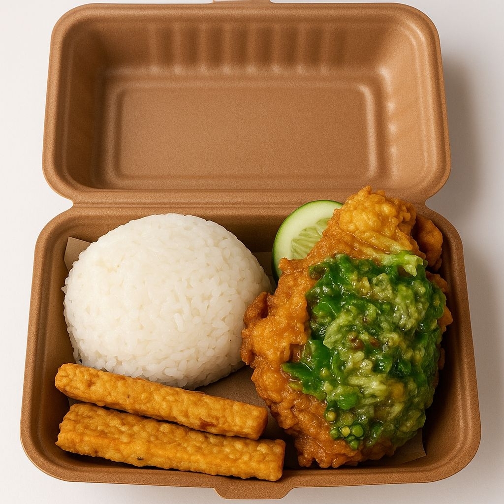 

[MAKANAN HALAL]|MOMMY FALISHA|AYAM CRISPY SAMBAL IJO+NASI|PENGIRIMAN INSTANT|