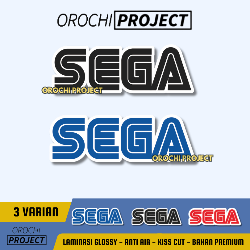 

Sticker Stiker Logo SEGA Vinyl Glossy Anti Air HP Laptop Tumbler Motor Helm