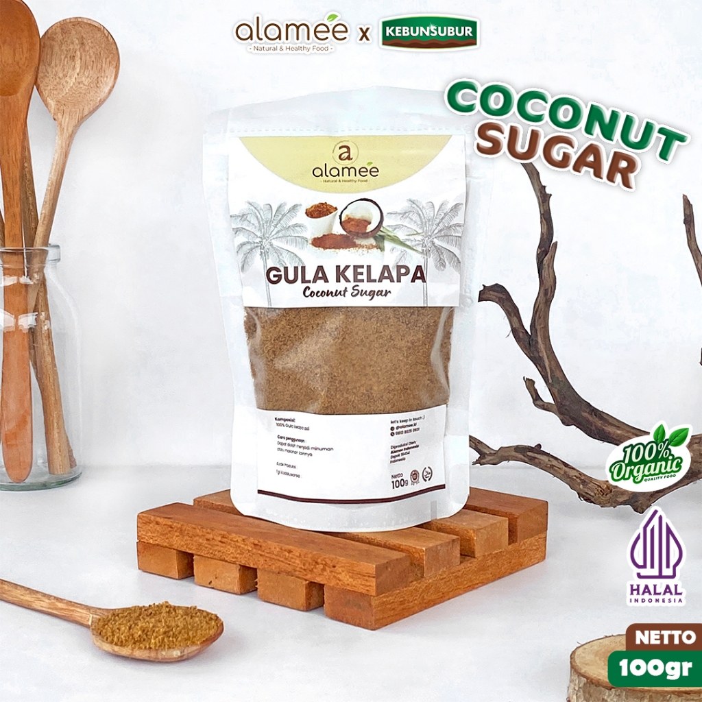 

ALAMEE Coconut Sugar Premium Gula Kelapa Asli Organik Bubuk Powder Natural Organic 100gr Kebunsubur