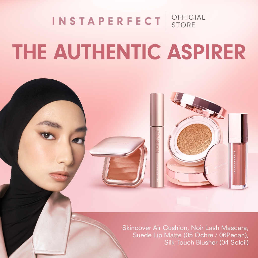 Instaperfect The Authentic Aspirer Make Up Look: Skin Cover Air Cushion, Silk Touch Blusher, Suede L