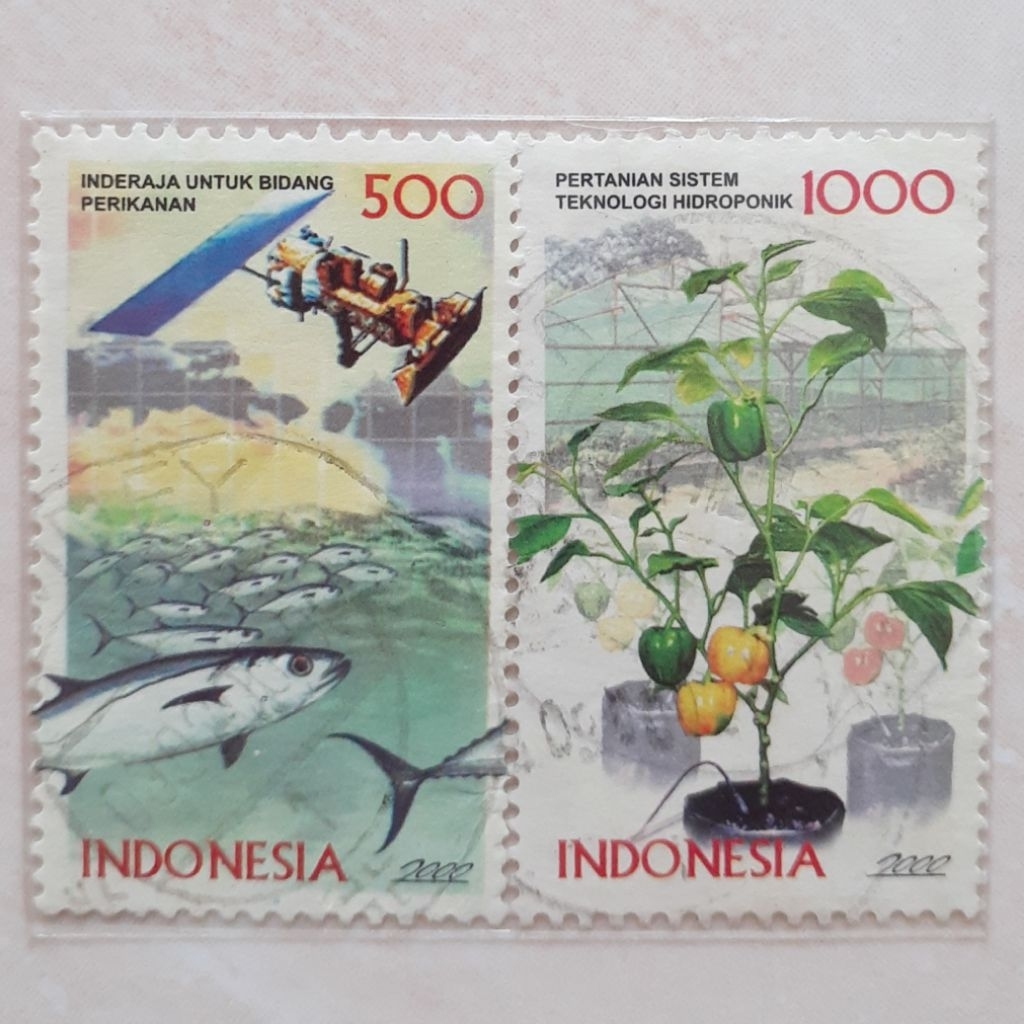 

(ID10) Perangko Indonesia TH. (Tahun) Pemanfaatan Teknologi Tahun 2000 set lengkap - 2pcs