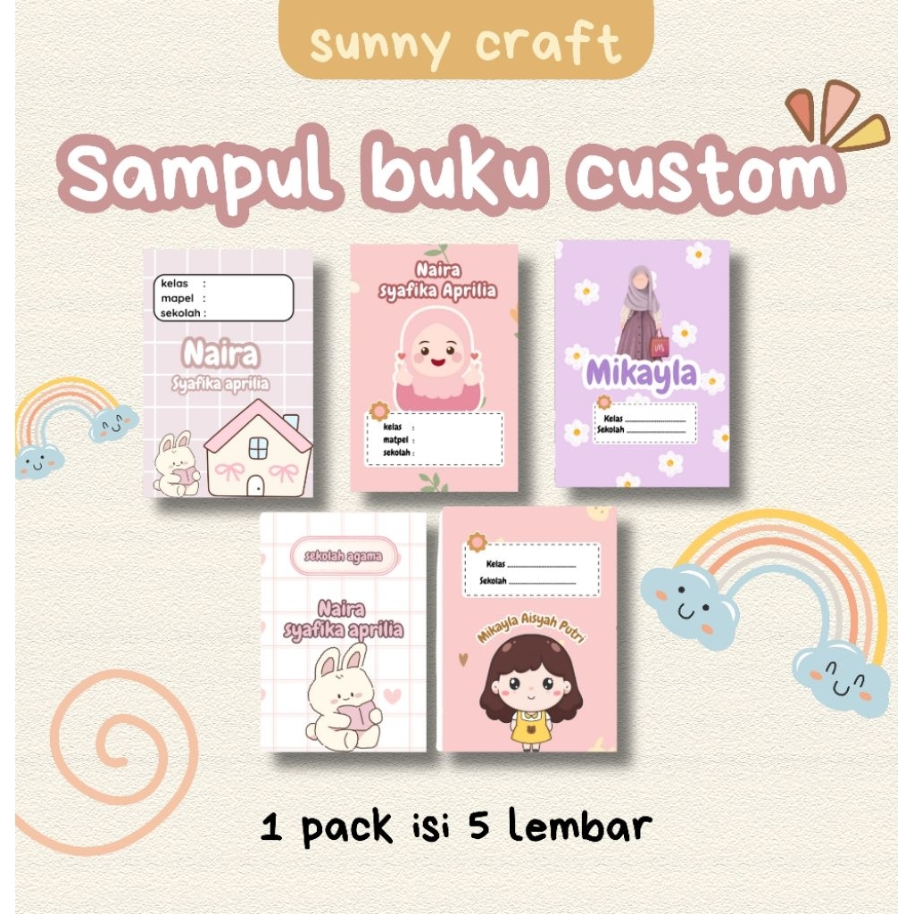 

Sampul buku custom 1 pak ( isi 5 lembar )