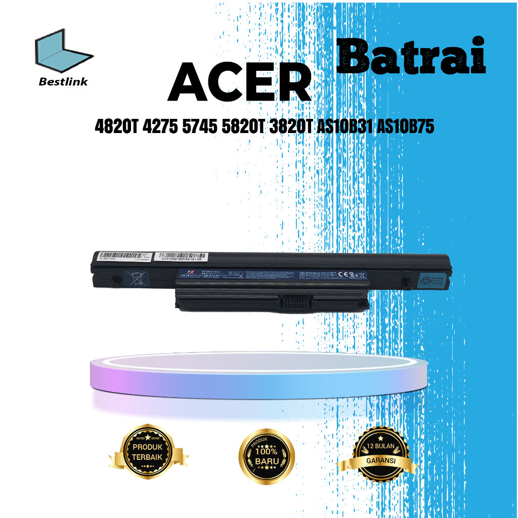 Baterai Laptop Acer 4820T 4745 5745 5820T 3820T AS10B75