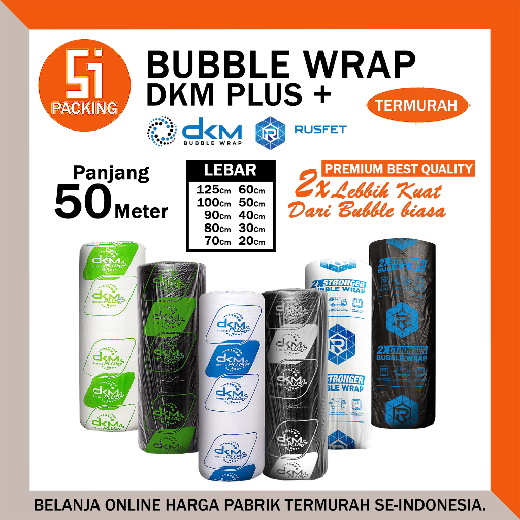 

Plastik Bubble Wrap Roll 125 X 50 Meter Dkm Plus Bubblewrap 40cm 30cm x 50m
