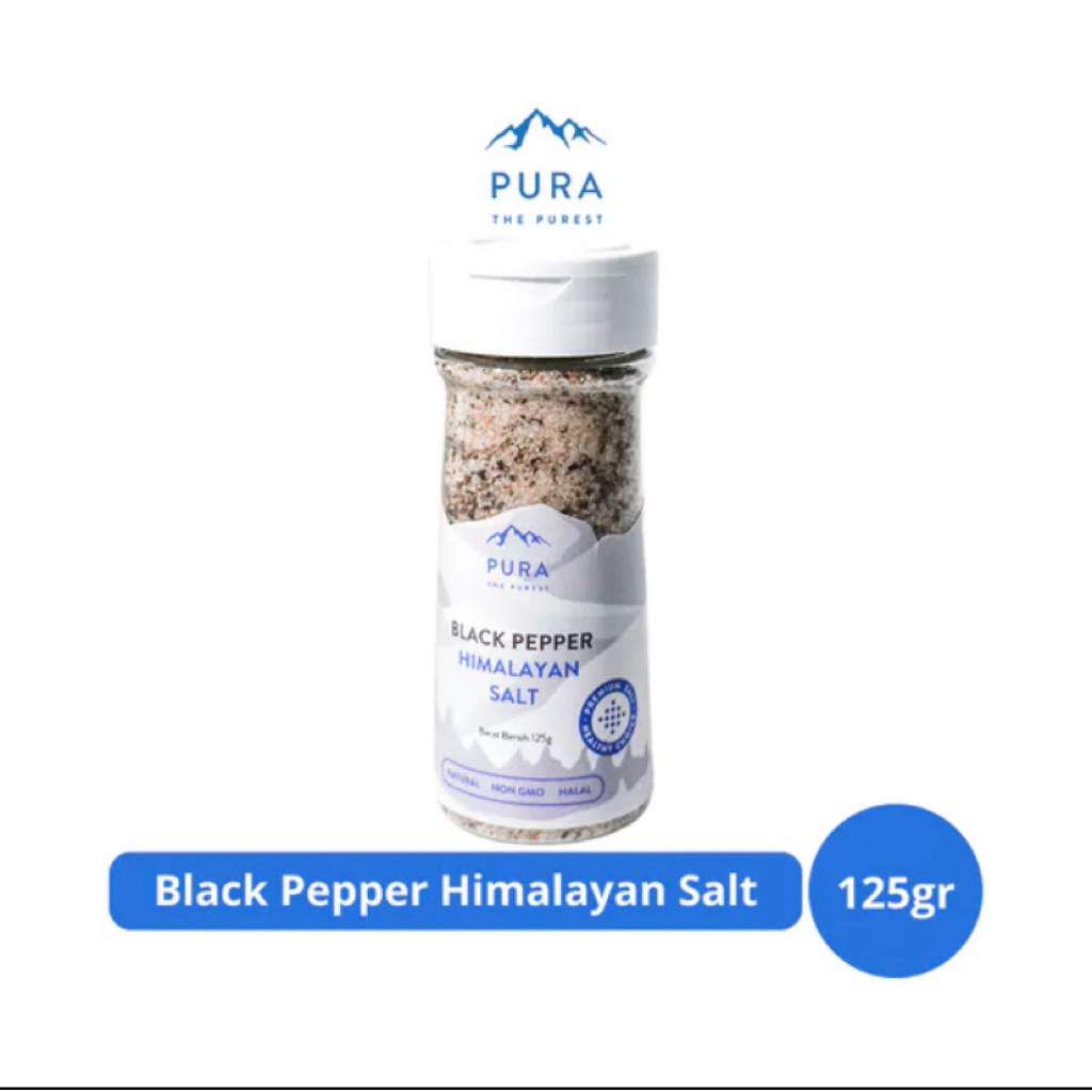 

PURA Black Pepper Himalayan Salt 125g – Garam Himalaya Campur Lada Hitam Premium