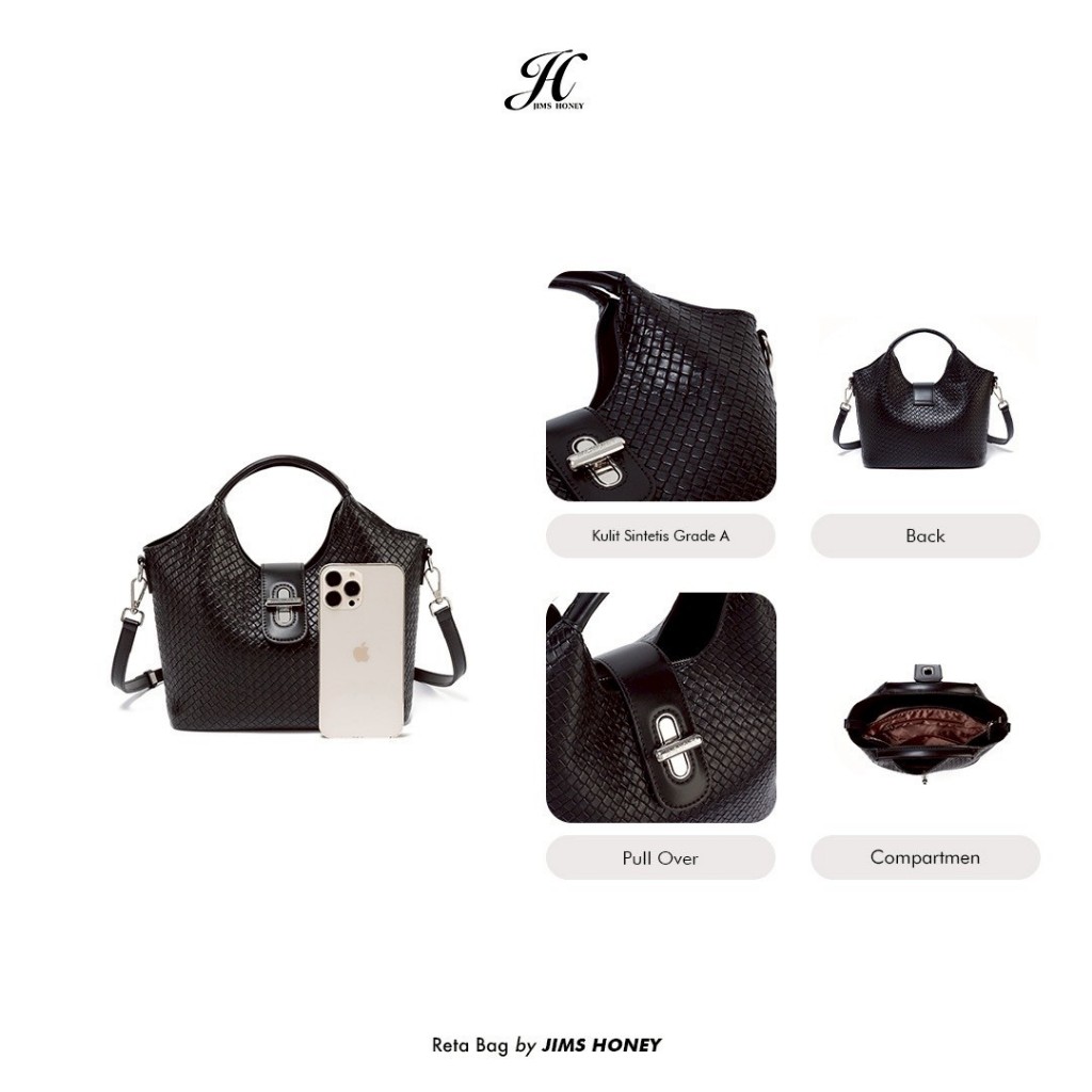 JIMS HONEY RETA BAG Tas Selempang dan Hand Bag Wanita Slingbag Cewek Jimshoney Trendy Elegan Kulit