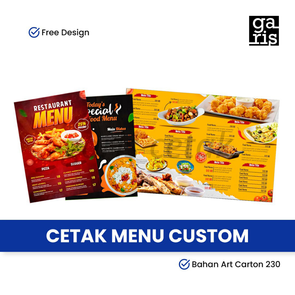 

MENU MAKANAN MINUMAN CUSTOM 1 MUKA - FREE DESAIN
